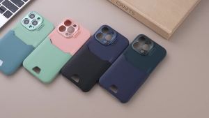 Slim Leather PC Card Holder Slot Case for Samsung Galaxy S23/Ultra S23/S22 Plus/Note 20 - Ultra Metal Cover