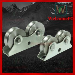 Sliding Gate Track Roller 2 in 1 V Groove Sliding Gate Double Roller Gate Wheel Double Wheels Heavy Duty Fence Door Bottom Support Caster Wheel Roller Pulley Universal Double Bearings Two-Wheel