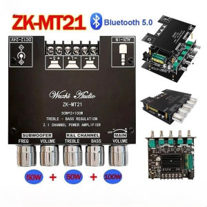 (ส่งด่วน) ZK-HT21 ZK-MT21 ZK-TB21 ลำฟโพงบูลทูธ แอมป์จิ๋ว โมดูลขยายเสียงซับวูฟเฟอร์ดิจิทัล บลูทูธ 2.1 ช่อง TDA7498E 160W*2+220W
