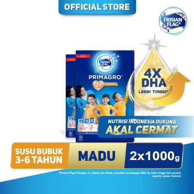 Frisian Flag Primagro 3+ Madu 2x1000gr (3-6 tahun) - Susu Formula Pertumbuhan Anak