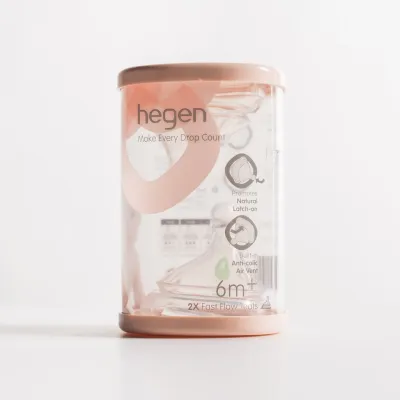 Hegen Teat - Slow/Medium/Fast/Thick Feed (2 Pcs) BPA free Anti colic Soft touch
