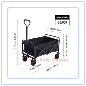 【Pure Care】 Folding Picnic Cart Camping Wagon with Wheels