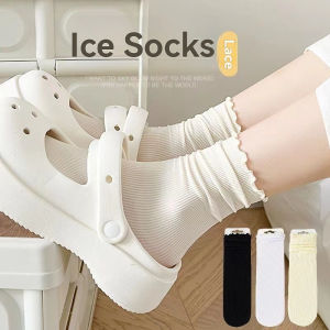 SG Stock｜6 Pairs Girls Ruffle socks long tube socks lightweight and breathable