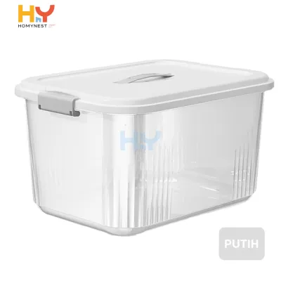 HOMYNEST Kotak Storage Box Container Plastik Jumbo Handle Double Lock Transparan Berkualitas