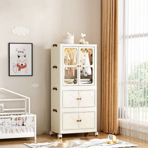 ตู้เสื้อผ้าเด็ก แบบพลาสติก 4 ชั้น ขนาด 55x33x120 cm แถมฟรี ไม้แขวนเสื้อ 10 ชิ้น