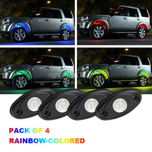 SEAMETAL 12V RGB Colorful Lights Car Chassis Undergolw Decorative Ambient Lamps LED Rock Lights For Boat Jeep Off Road 4x4 Truck