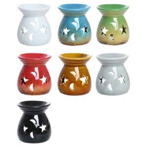 Essential Oil Burners Ceramic Incenses Burners With Star And Moon Motifs For Creating Peaceful Ambiances At Homes