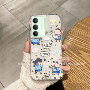 New Casing Realme C75x C75 Realme 14X 14 Pro+ 13+ 13 Pro+ Plus 5G 4G Hot Fashion Creative Colorful Crayon Shin-chan Rabbit Phone Case Ultra-thin Transparent Soft Cover 2025