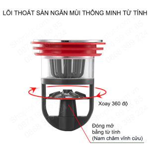 Lõi thoát sàn thông minh từ tính S8P ngăn mùi kiêm lọc rác bằng nhựa ABS kèm 8 giỏ lọc rác