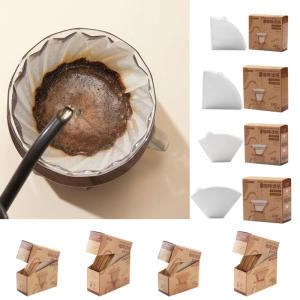 100pcs Coffee Natural Pulp Espresso Coffee Hand-drip Paper Strainers Infuser Coffee Kitchen Tool