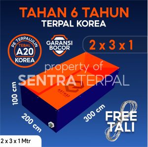 Kolam Terpal 300x200x100 / 200x300x100 / 3x2x1 / 2x3x1 Kolam Terpal Kotak Impor Korea Budidaya Ikan Lele Nila Gurame Koi Chana Cupang