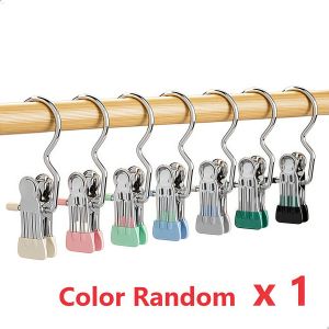 Anti-Rust Clip Space-Saving Clothespin Hat Pants Storage Hanging Travel Hook Klip Topi Seluar Penyimpanan Cangkuk