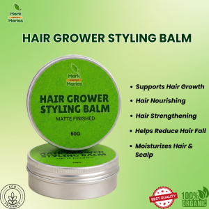 Mark and Marias Hair Grower Styling Balm Matte Finished 50g - Supports Hair Growth | Hair Nourishing Hair Strengthening Helps Reduce Hair Fall Moisturizes Hair & Scalp Non Greasy Lightweight Hair Care Treatment for Men and Women Strong Hold Matte Look
