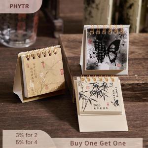 【จัดส่งภายใน 2-3 วัน】 2026ปฏิทินตั้งโต๊ะขนาดเล็กแบบเรียบง่าย ปฏิทินตั้งโต๊ะแบบม้วนความคิดสร้างสรรค์สำหรับนักวางแผนปฏิทินตั้งโต๊ะเครื่องเขียนสำนักงาน