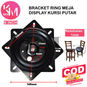 Braket Ring Meja Putar Besi Persegi Kursi Etalase Display Kue Kolaher 6 8 10 inch