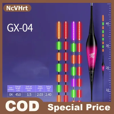 NcVHrt Thông minh LED Fishing Float 2 ánh sáng rất nhạy cảm nhắc nhở phao trọng lực cảm biến phát sáng điện câu cá đêm dài đuôi Float