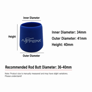 OURTOUR Silicone Fishing Rod Butt Cushion Universal Anti-slip Rod Butt Cap Pole Accessories Fishing Rod Protector