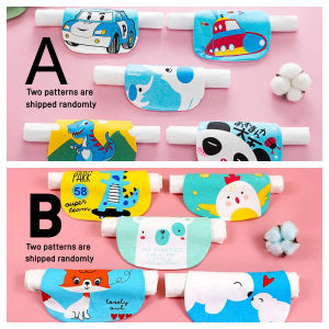 5PCS Baby Back Towel Cotton Sweat Absorber with Cartoon Design 4 Layers  for Children Toddler Kids different patterns Set