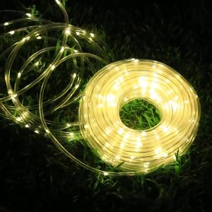 Solar LED Tube String Lights Flex PVC 7M/12M 50/100LED Garden Party Xmas Decor[Fast Shipping]