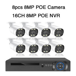 OVERSCAM 8MP 4K POE Security Camera System 16CH NVR KIT|FULL COLOUR NIGHT VISION + WATERPROOF IP SURVEILLANCE KIT|Plug & Play|Mobile Phone Remote|Home Shop CCTV Kit