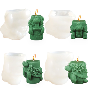 Khuôn silicon rùa hình trụ khuôn nhựa Epoxy khuôn khuôn xà phòng đúc khuôn 3D Rùa thạch cao khuôn mẫu