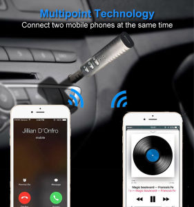 ตัวรับสัญญาณบลูทูธ บลูทูธในรถยนต์ Car Bluetooth AUX 3.5mm Jack Bluetooth Receiver Handsfree Call Bluetooth Adapter Car Transmitter Auto Music Receivers เปลี่ยนลำโพงธรรมดาเป็นลำโพงบูลทูธD64