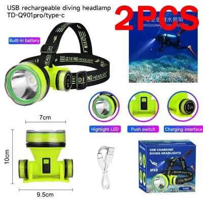 Acciaiie Diving Flashlight Headlight Flashlight Rechargeabl Waterproof Outdoor Diving Headlamp Big/Small Size