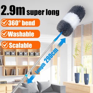 245cm Adjustable Microfiber Dust Duster Dusting Retractable Household Cleaner feather duster for car and home Not easy to shedding Washable 360° bend Cleaning Tool