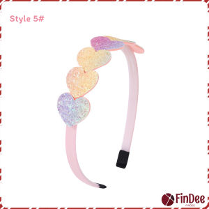 FinDee ที่คาดผมเด็ก น่ารัก มีกลิตเตอร์ สีสันสดใสหัวใจ Hair band