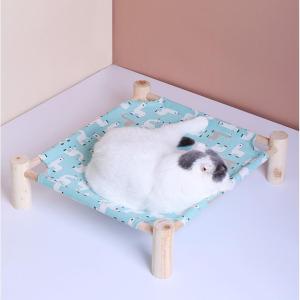 * Sg Seller*Portable Elevated Pet Cot Bed for Cat Dog Summer Breathable Detachable Raised Cat Kitty Puppy Nest Hammock Lounge BedDurable Canvas Pine Wood Stand Indoor or Outdoor Use
