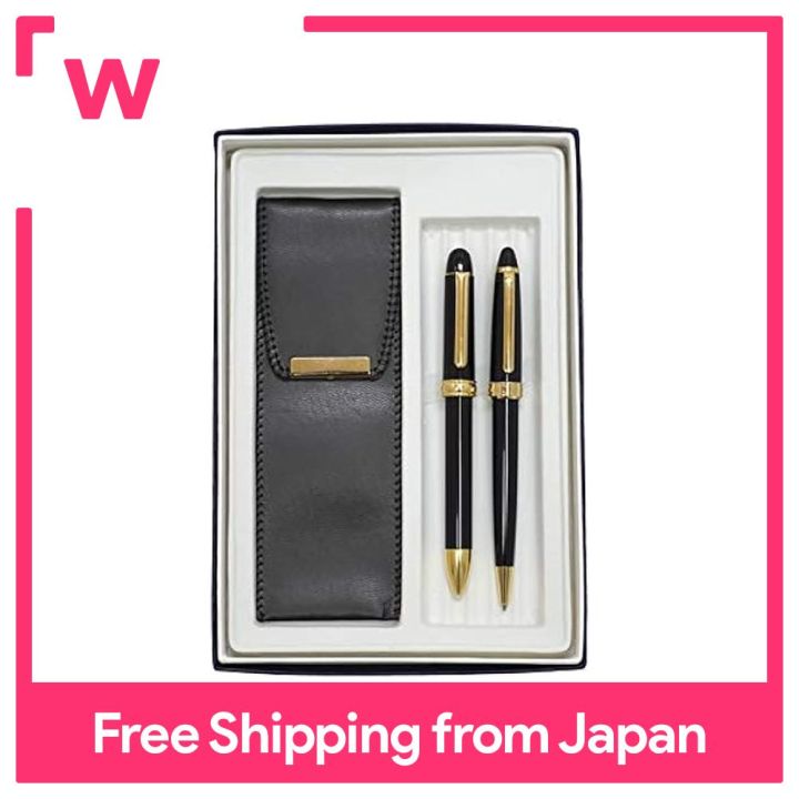 Takizawa Japanese-made eco leather pen case, 2C-600, with pen set, in a ...