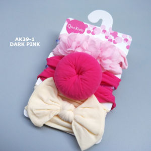 BANDO BAYI PEREMPUAN 3in1 HEADBAND BABY BANDANA BALITA CEWEK MOTIF DONAT FASHION KOREA AK39
