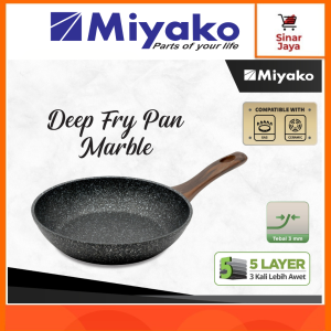 Miyako Fry Pan Black Marble Series 18 20 22 24 26 28 cm (Anti Lengket)
