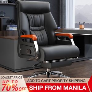 BAIERDI Massage Office Chair Computer Chair Comfortable Lazy Lounge Lift Boss Chair With Support Footstool For Home Working