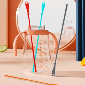 LIKANTA 2pcs Bendable Silicone Straw Brushes 6/8mm Soft Pacifier Brush Straw Cleaner Extra Long Pipe Tube  Cleaning Brush Feeding Bottle