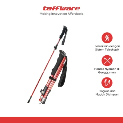 TaffSPORT Tongkat Hiking Lipat Trekking Pole Aluminium Alloy 110cm - 101