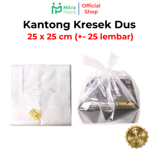 Kantong Plastik PE Bening Untuk DUS 25x25 Isi 25 pcs Kresek Transparan Lentur 500 gram