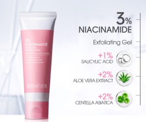 (PINK) SKIN*EVR 55ml Facial Body Scrub Skin Care with Salicylic Acid Refreshing Exfoliating Cleanser Acne Treatment Niacinamide Whitening