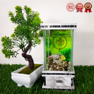 Aquarium Mini A8 Fullset Aquarium Ikan Cupang Kecil Aquarium Kaca Persegi Modern Aksesoris Aquarium Lengkap - Lazada