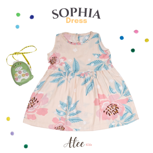 SOPHIA DRESS - Dress Anak Perempuan Rayon Catton 1-6 Tahun - Banyak Pilihan Warna Dan Motif