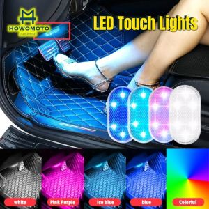 🅷🆆 Car LED Touch Lights Wireless Interior Light Auto Roof Ceiling Reading Lamps for Door Foot Motorcycle Light Car Light