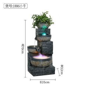 Decorative Accessories Water Fountain Indoor Water Fountain Indoor Feng Shui Water Feature Decorative Items Display Home Fortune Fengshui Wheel Modern Simple Fountain Humidifier