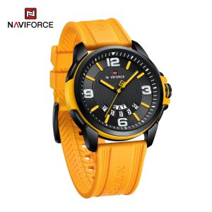 Box Exclusive Jam Tangan Naviforce Bulat Tire NF-9215 HA-975UAA / Jam Tangan Fashion Pria Tali Rubber Diameter 41 cm