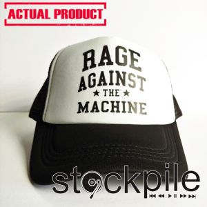 RAGE AGAINST THE MACHINE BAND WHITE VINYL TRUCKER/NET CAP