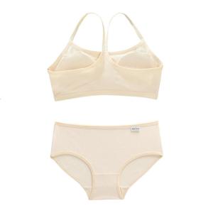 Girls Bra Teenager Bustier Tube Tops for Kids Adolescente Lingerie Junior High School Students Underwear with Briefs