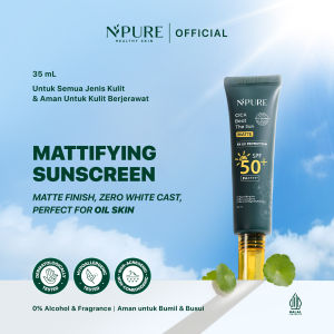 NPURE NPURE SUNSCREEN CICA BEAT THE SUN MATTE SPF 50+ PA++++/ SUNSCREEN JERAWAT / SUNSCREEN HYPOALLERGENIC Acid Extract Beruntusan Hydrating Mencerahkan Wajah