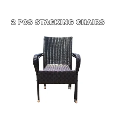 IPRO Set Meja Makan Outdoor Chair and Table Set Outdoor Furniture Balcony Garden Table and Chair Set Rattan Chair and Table Kerusi Rotan Taman Moden