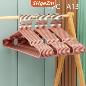 [COD] SHgeZm Quần áo móc treo móc với rãnh cho phát sóng trẻ em dành cho người lớn kim loại đơn giản dày Non-Slip Dip nhựa Áo móc màu xanh lá cây