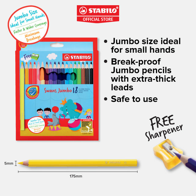 Coloring Pencil STABILO Swans Jumbo Color Pencil/Pensel Warna Jumbo