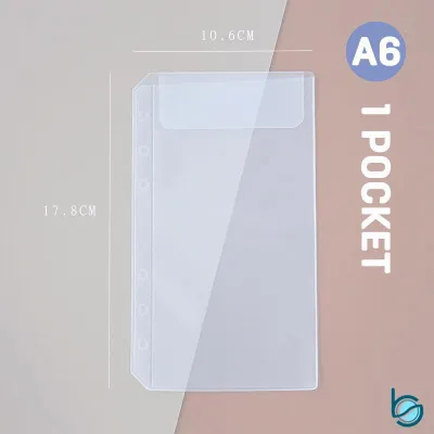 Binder Pocket PVC A5-A6/Ziplock bag/ Pouch/Zipper PVC Diary Notebook 6 Ring - Best Stationary